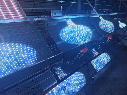 Light And Thin RGB Color LED Transparent Film Screen For Large Buildings