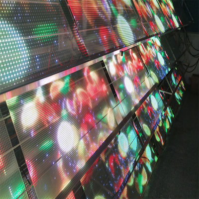 Outdoor Advertising Ultra Thin Crystal Screen P16 RGB Flexible Transparent LED Screen