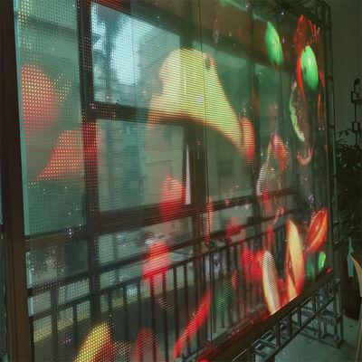 RGB Color LED Transparent Film Screen Indoor / Outdoor Display Video Screen