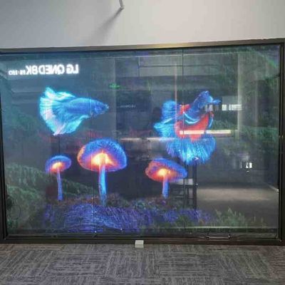 窓のための透明フィルム ガラスのための Led フィルム セルフアデシブ 透明 LED スクリーンフィルム