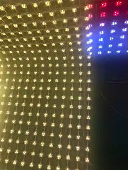 P100 80W RGB LED Mesh Wall Screen Outdoor IP67 DC12V Flexible Scrolling Media Facade