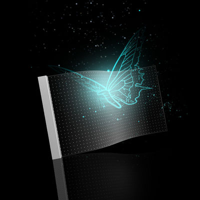 室内用 柔軟な透明LEDスクリーン ガラスフィルム 水晶LEDディスプレイ 粘着型LEDスクリーン