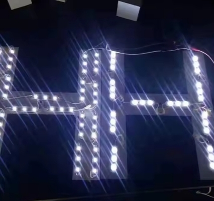 12V ミニ LED モジュール 3LED SMD 2835 0.48W 冷たい白 レンズ付き 超小型 ミニ LED 広告看板用