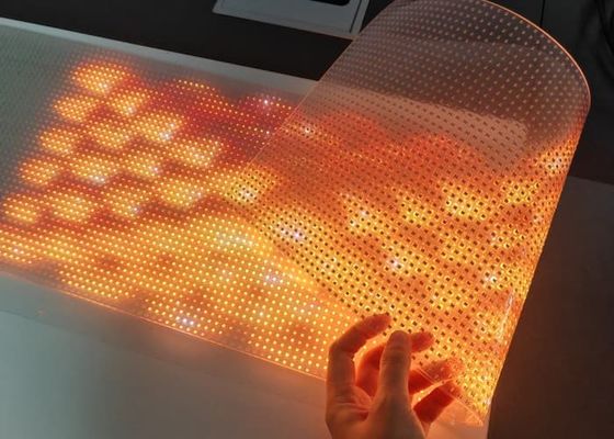 Flexible Ultra Transparent Film P10 Led Screen Indoor Full Color High Transparency Glass Video Display