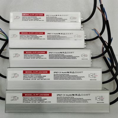400W IP67 信頼性の高い 12V 24V LED 電源 屋外・建築用照明
