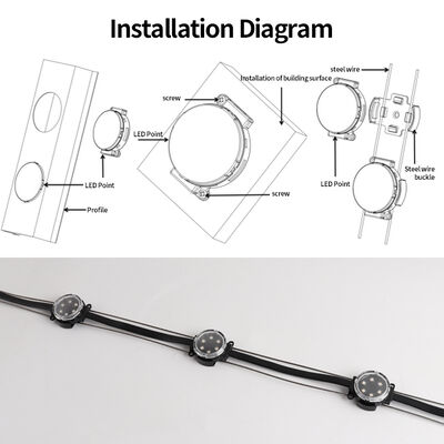 屋外 40mm 50mm 100mm SMD3535 DMX 512 デジタル RGB LED ピクセル IP67 防水