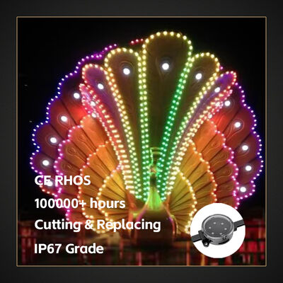 40mm IP67 LED点光源 防水ピクセルライト スマートコントロール プログラム可能 RGB 建物 玄関 橋 景観飾り 照明