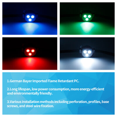 LEDポイントライト 屋外防水 RGB プログラム可能 ピクセルライトソース ビルファサード メディア照明 広告装飾 DMX制御 高輝度 簡単設置