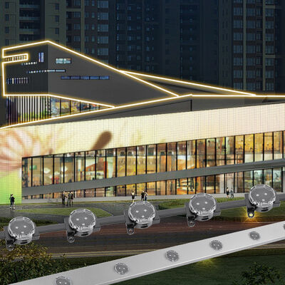 屋外ファサードIP67防水30mmリニアライト フレキシブル建築照明 LEDポイント光源